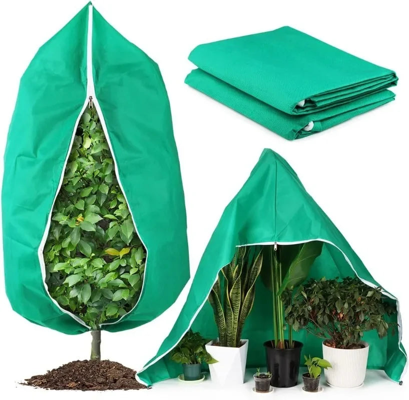 Winter Plant Cover with Drawstring Zip Multi-size Tree Cold Protection Bag Shrub Frost Protecting Bag Plant Against Cold Covers