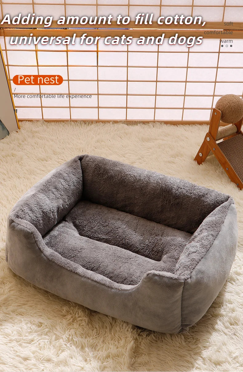 Cat nest in winter warm deep sleep in winter pet small dog dog kennel four seasons universal cat supplies sleeping pad