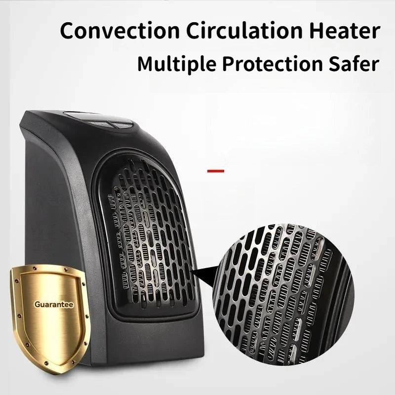 Portable Electric Heater, Plug-In Wall Heater for Rooms, Mini Radiator Fan Warmer, Compact Home Heating Appliance