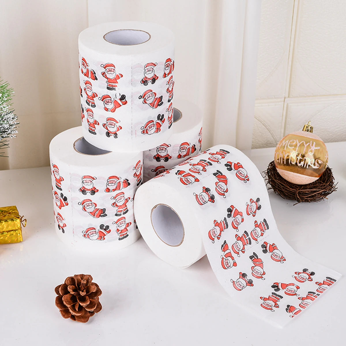 Christmas Santa Claus Bath Toilet Roll Paper Merry Christmas Decoration for Home 2025 Xmas Ornaments Navidad Natal New Year 2026