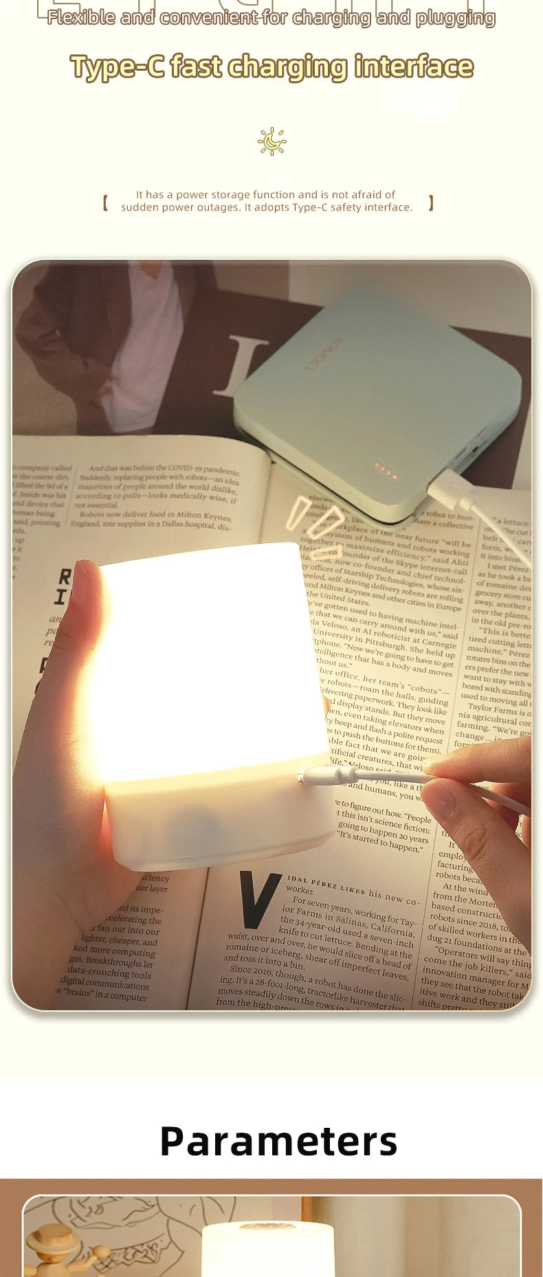 Kids Night Light Led Touch Sensor Light Stepless Dimmable Beside Lamp USB Charging Table Lamp Baby Night Lamp for The Bedroom