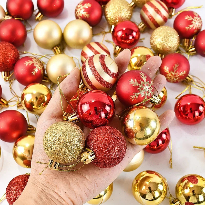 50Pcs Christmas Tree Balls Ornament Xmas Trees Hanging Bauble Pendant 2025 Christmas Decor For Home Navidad 2026 New Year Gifts