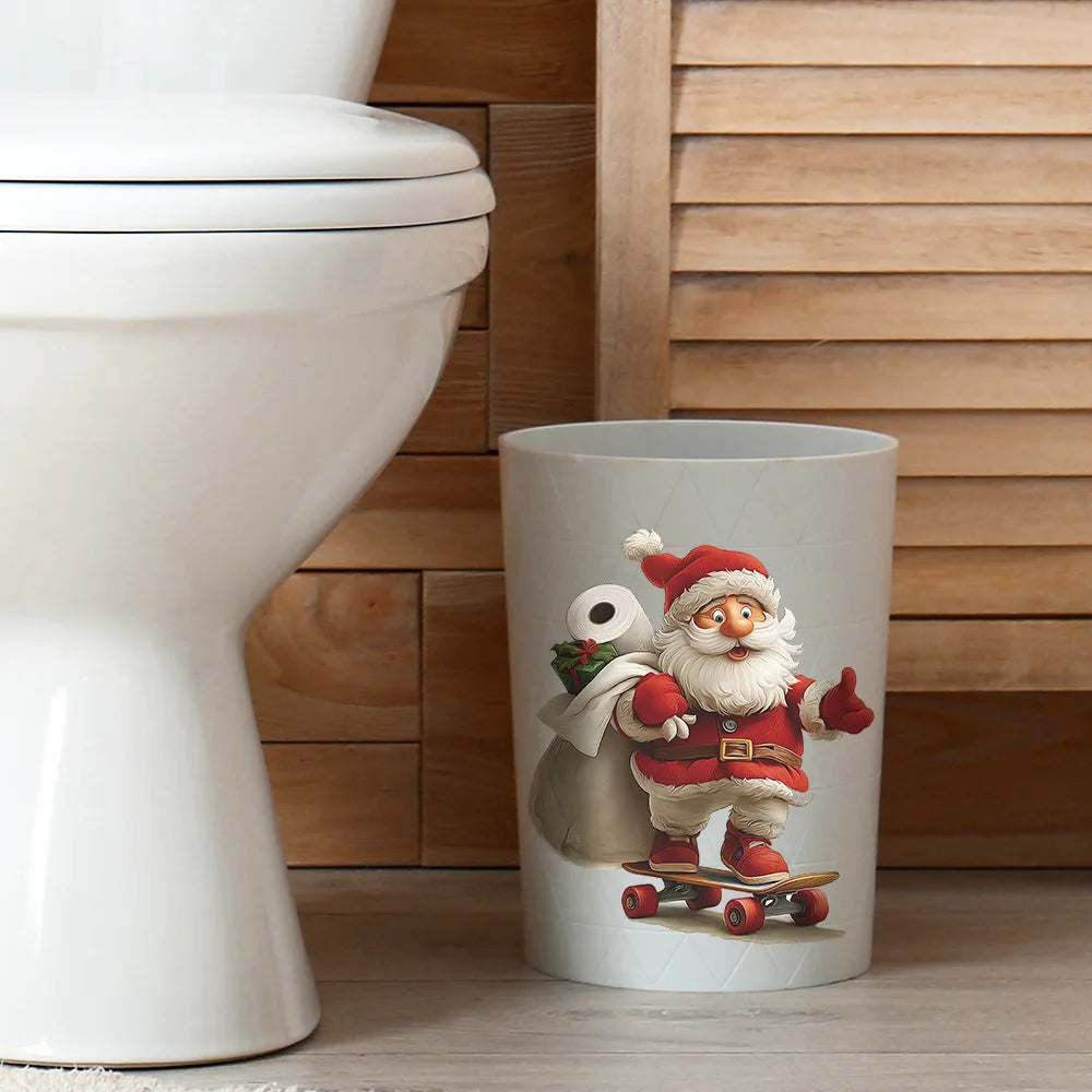 Merry Christmas Santa Toilet Stickers - Removable PVC For Bedroom Living Room Bathroom Decoration Toilet Decal