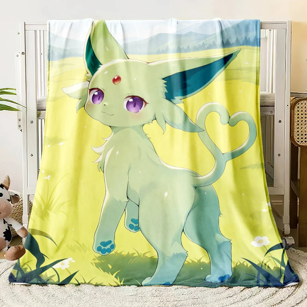 Pok É Mon Themed Printed Flannel Blanket for Bedrooms, Living Rooms, Sofas Blankets, Offices, Lunch Breaks, Picnics, Etc