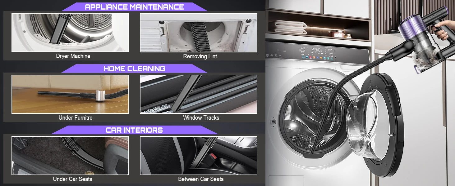 Cordless Handheld Vacuum Cleaner,40KPA,Touch Screen,Smart Dust Sensor,Auto Speed Control for Home Bed/Carpet/Pet Hair/Hard Floor