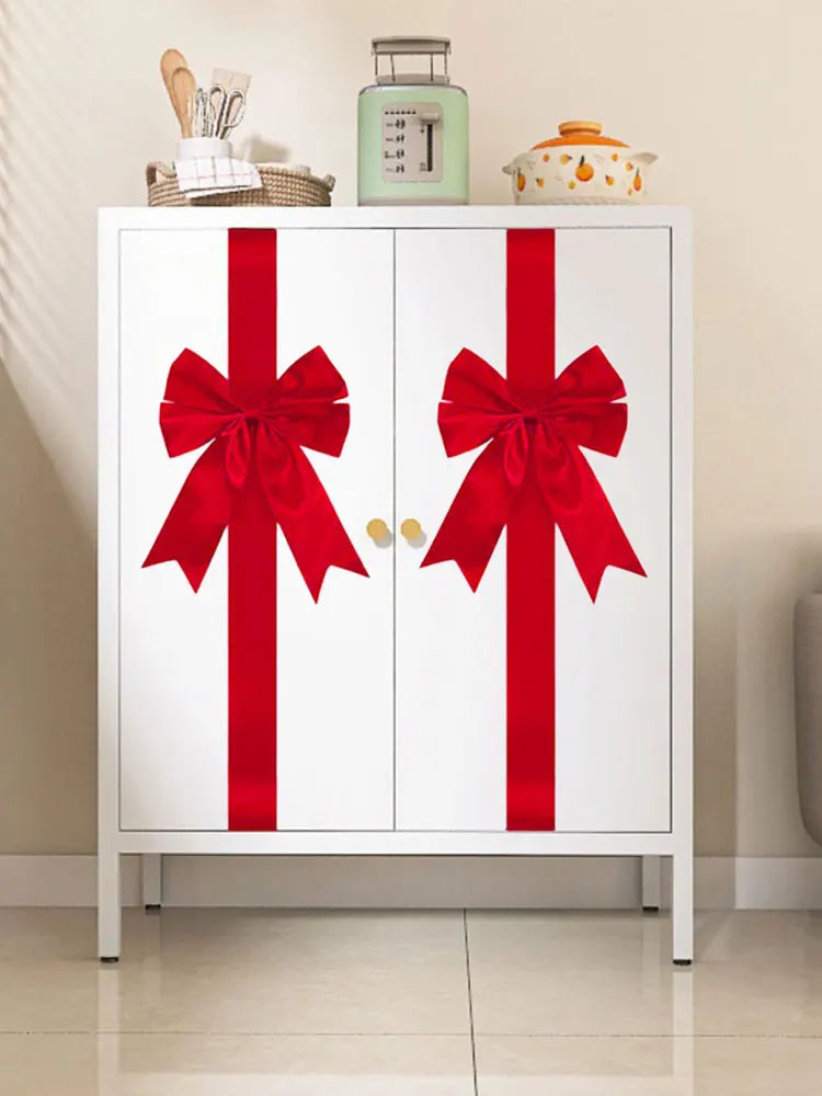 Christmas Cabinet Ribbons Bows Christmas Door Cabinet Bows Cabinet Door Bows Festive Large Xmas Bows for Christmas Party