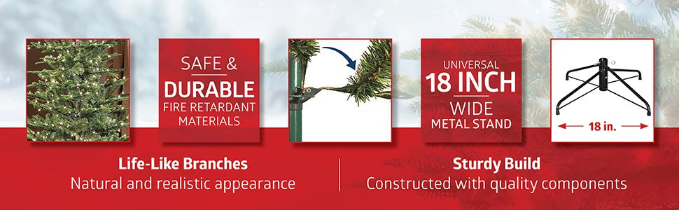 Puleo International 4.5ft Pre-Lit Potted Flocked Arctic Fir Christmas Tree with 70 Clear Lights, 419 Realistic Dense Branch Tips