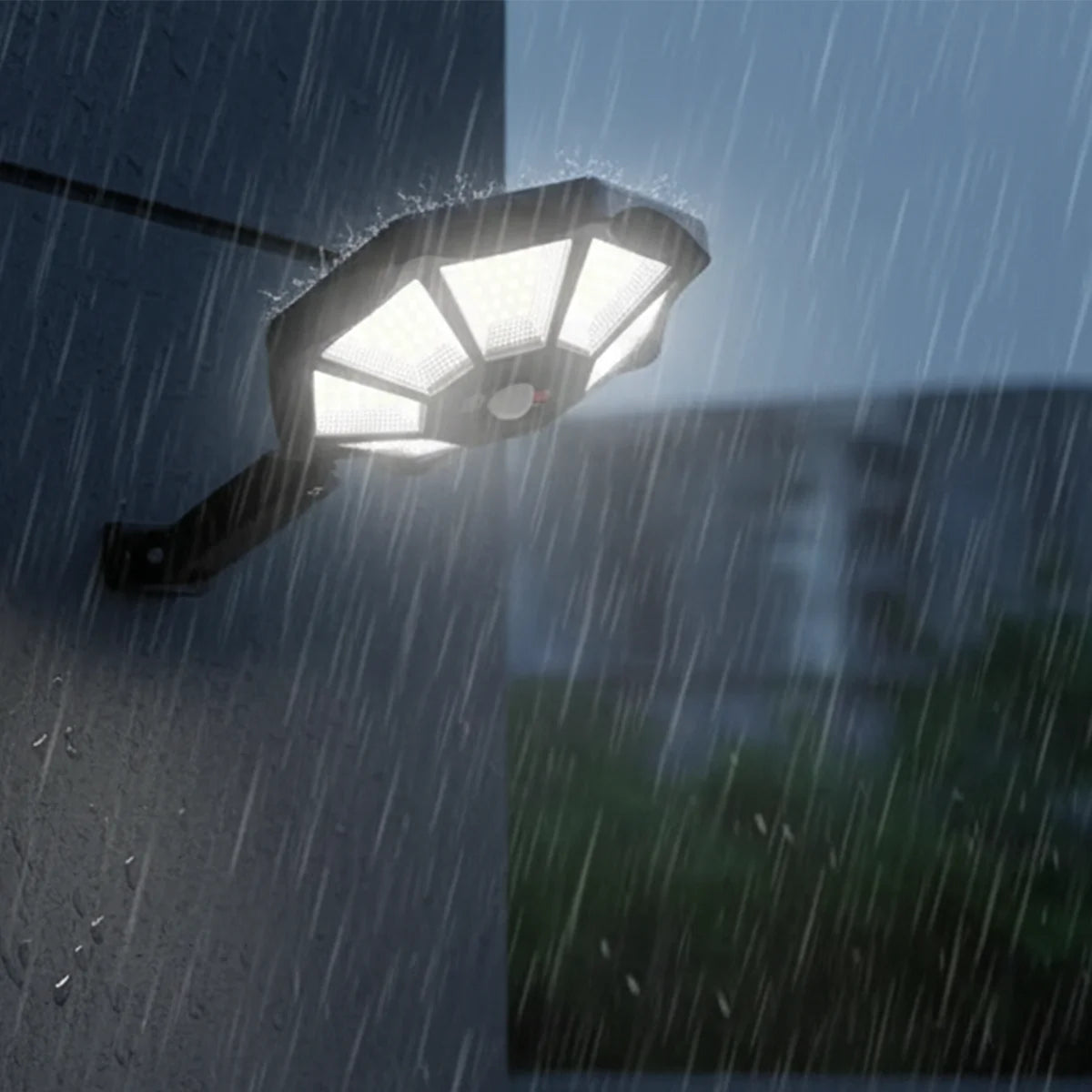 Solar Lights Outdoor Motion Sensor Lamp Powered Flood Outside Security Fence Wall Spotlights For Yard Pool Led Waterproof Garden