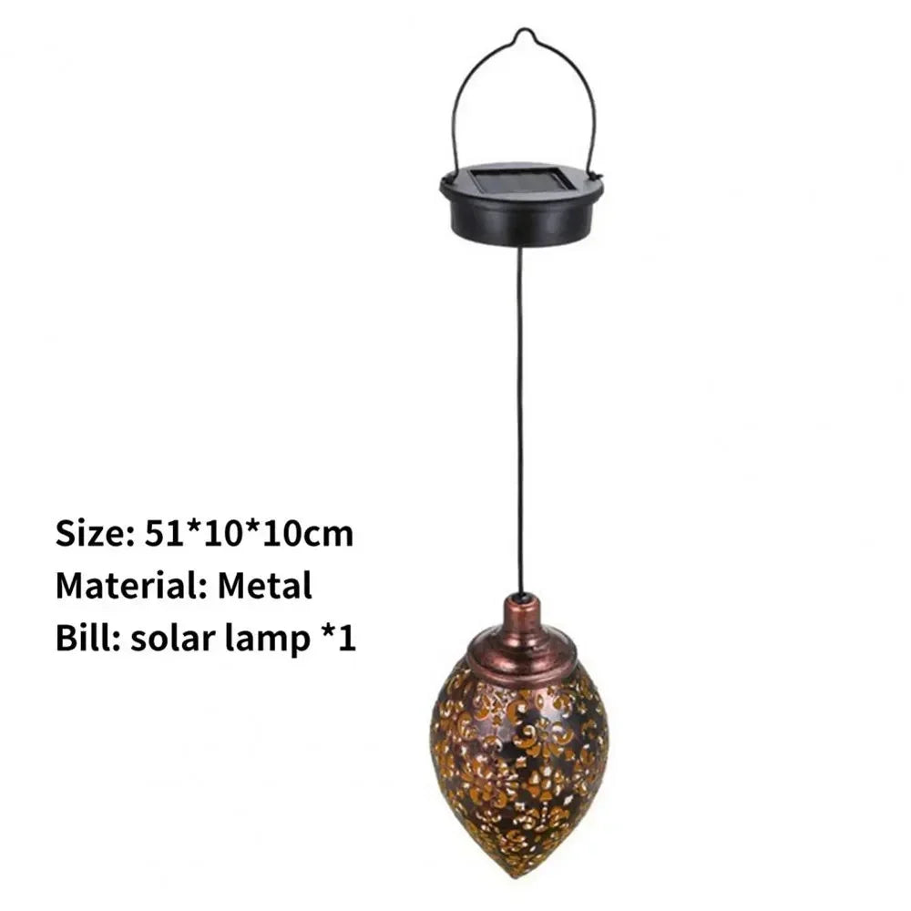 Outdoor Water Drop Shaped Solar Projection Light Waterproof Hollowed-out for Garden Patio Stair Fence Street Landscape Balcony