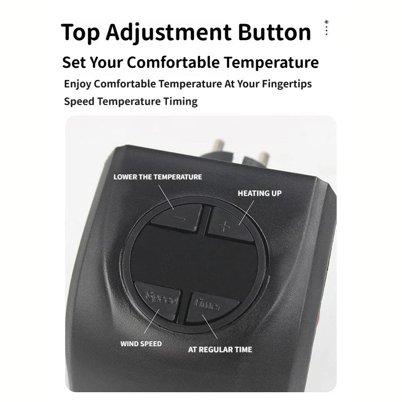 Portable Electric Heater, Plug-In Wall Heater for Rooms, Mini Radiator Fan Warmer, Compact Home Heating Appliance