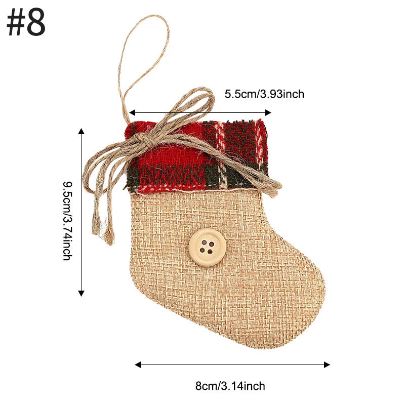 Christmas Decorations Christmas Tree Accessories New Year Kawaii Hanging Pendants Gift Sock Pendant for Navidad Decor