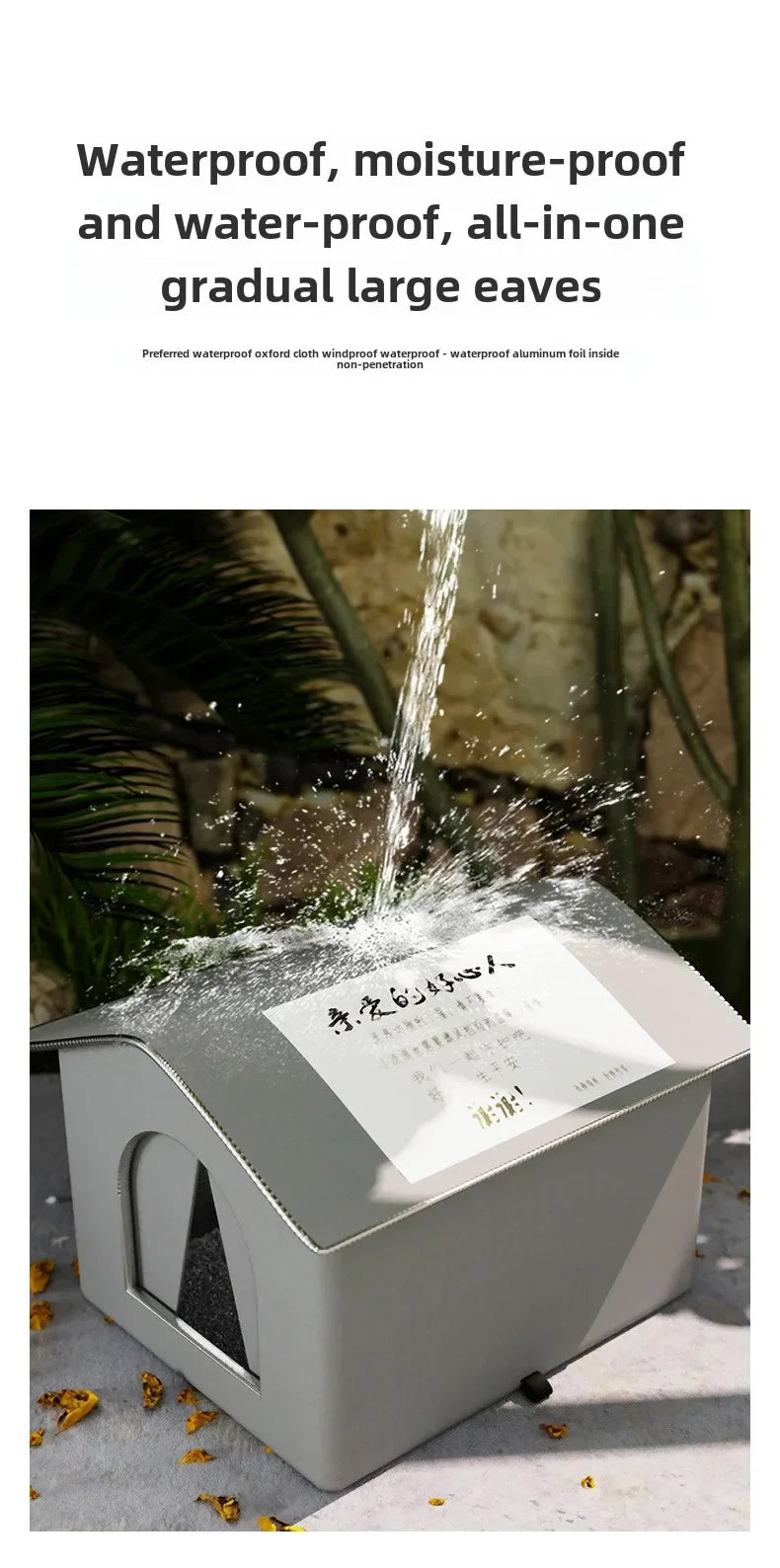 Waterproof Warm Cat Dog House, Winter Outdoor Stray Pet Cave Bed, Foldable Small Dog Puppy Sleeping Bag for Indoor Use Supplies