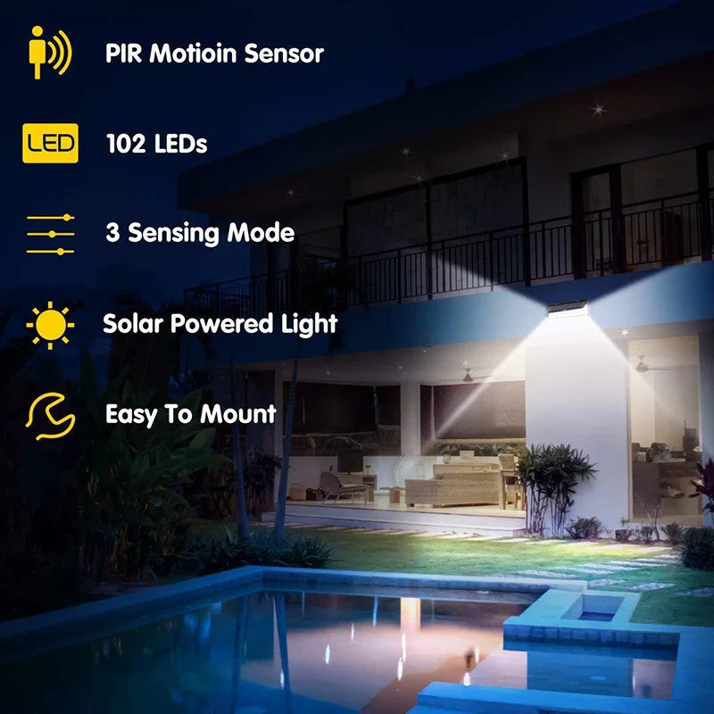 118LED Newest Solar LED Lights Outdoor Solar Lamp Of Motion Sensor 4 Mode Waterproof IP65 Solar Garden Light Street Yard Lantern
