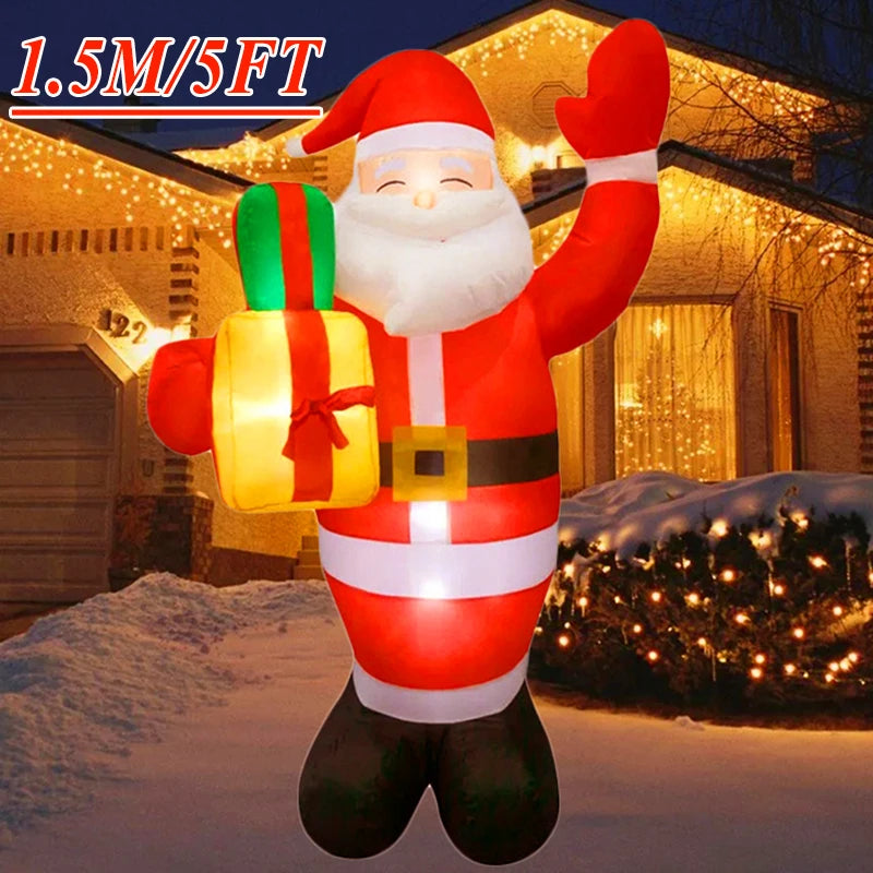 Christmas Inflatable Decoration Toy Built-in LED Lights Inflatable Model Ornament Xmas Party New Year Garden Indoor Outdoor Deco