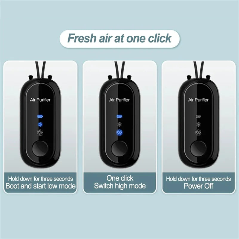 Portable Negative Ion Mini Air Purifier Fresher Hanging Negative Ions Purify Air Machine 780mAh Convenient Purify Air Anywhere