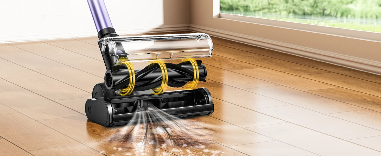 500W/46KPA Self-Standing Cordless Vacuum Cleaner,60 Mins Handheld Vacuum Cleaners,Smart LED Screen Vacuum for Carpet/Pet Hair