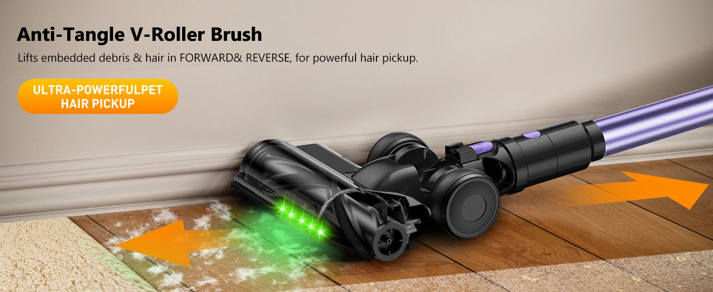 500W/46KPA Self-Standing Cordless Vacuum Cleaner,60 Mins Handheld Vacuum Cleaners,Smart LED Screen Vacuum for Carpet/Pet Hair