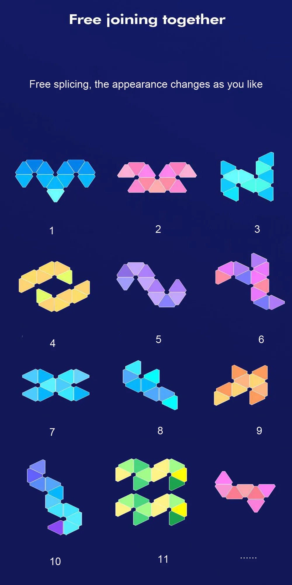 WIFI Bluetooth 5V USB Triangle Lamps Quantum Atmosphere LED Night Light For Game Bedroom Decoration Creative Decorat Wall Lamps