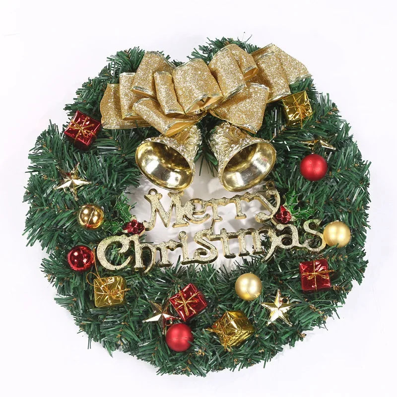 Christmas Decoration Wreath 30cm Festival Garland Christmas Decorations Front Door Window Wall New Year Party Supplies