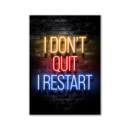 Motivational Neon Effect Game Slogan Pictures Flat Printed on Canvas Wall Posters and Paintings for Game Room Decor Gamers’ Gift