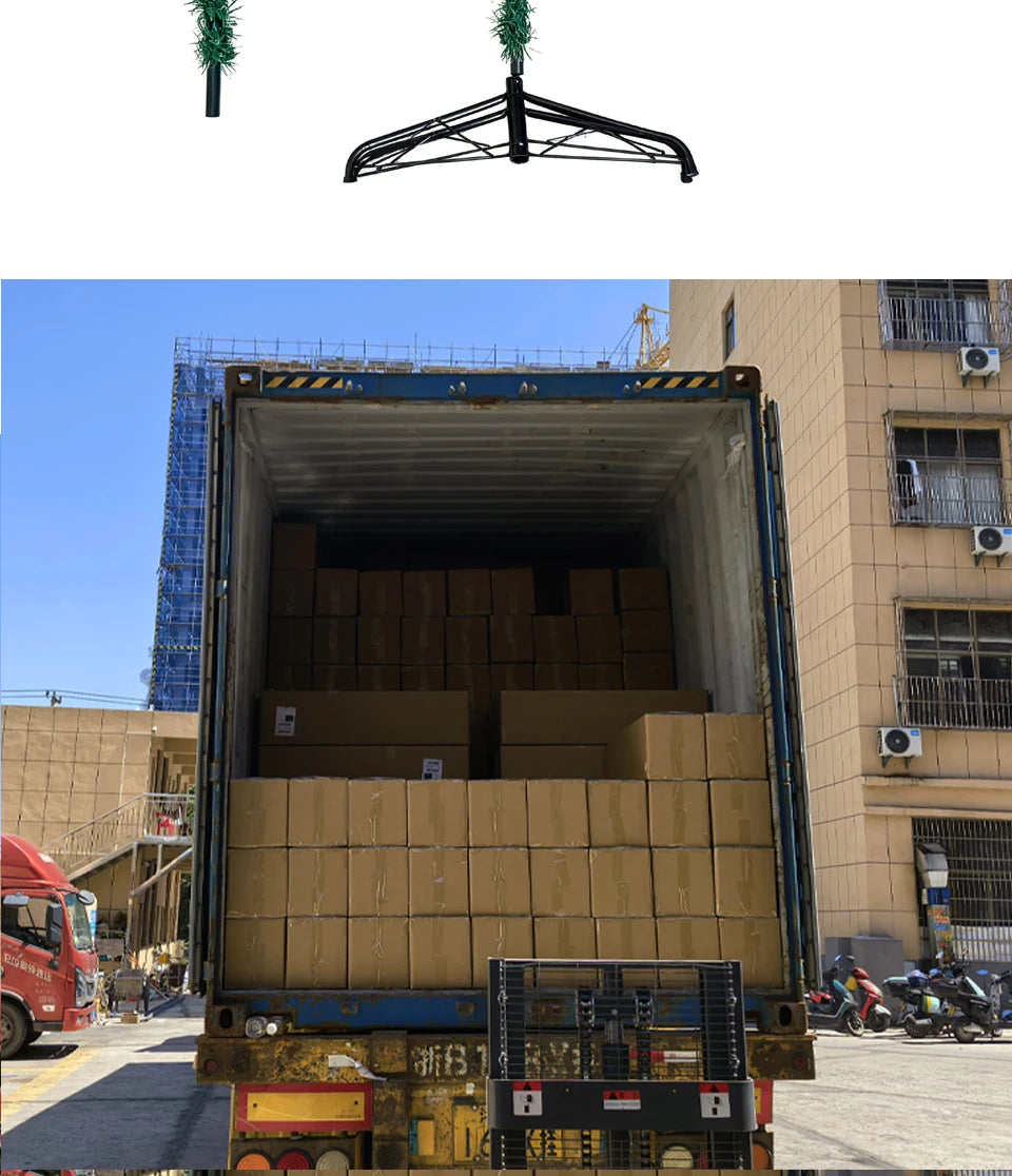 Pre-Lit Pop Up Christmas Tree 180cm 210cm 240cm, Easy Setup Artificial PVC Pine Needle Xmas Tree with Iron Base for Home Decor