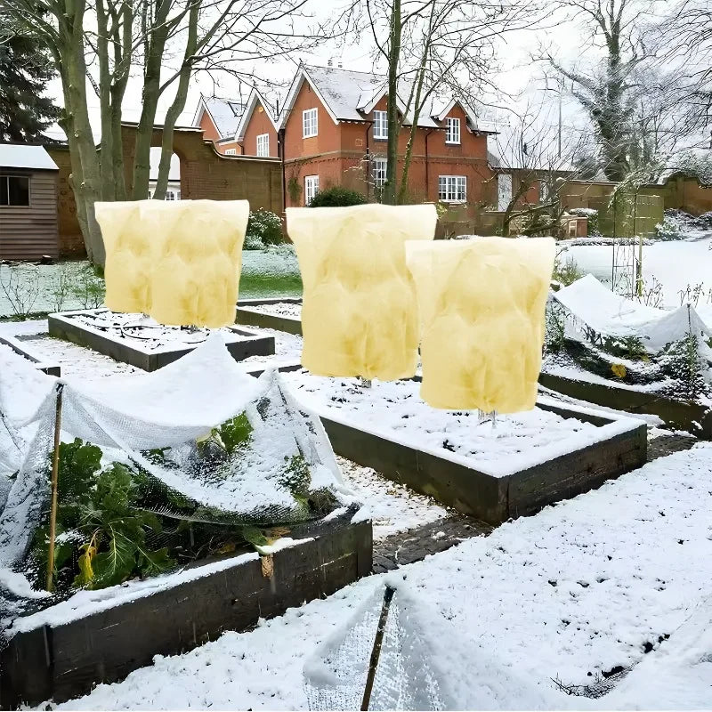 Winter Plant Cover with Drawstring Zip Multi-size Tree Cold Protection Bag Shrub Frost Protecting Bag Plant Against Cold Covers