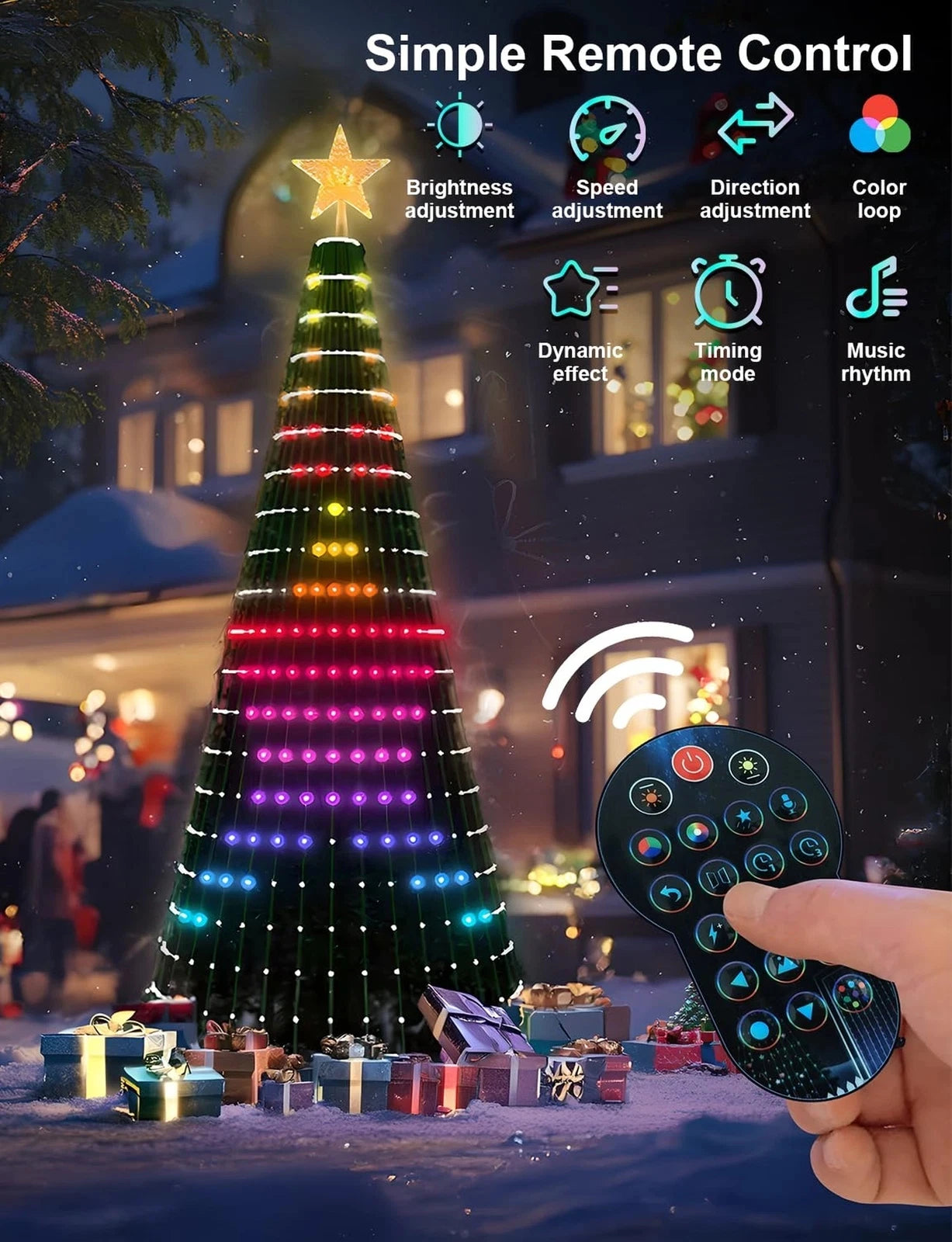 1.8/2.1M Smart RGB Fairy String Light Christmas Tree Light Bluetooth APP Control For Xmas tree Garland Decoration Festive Light