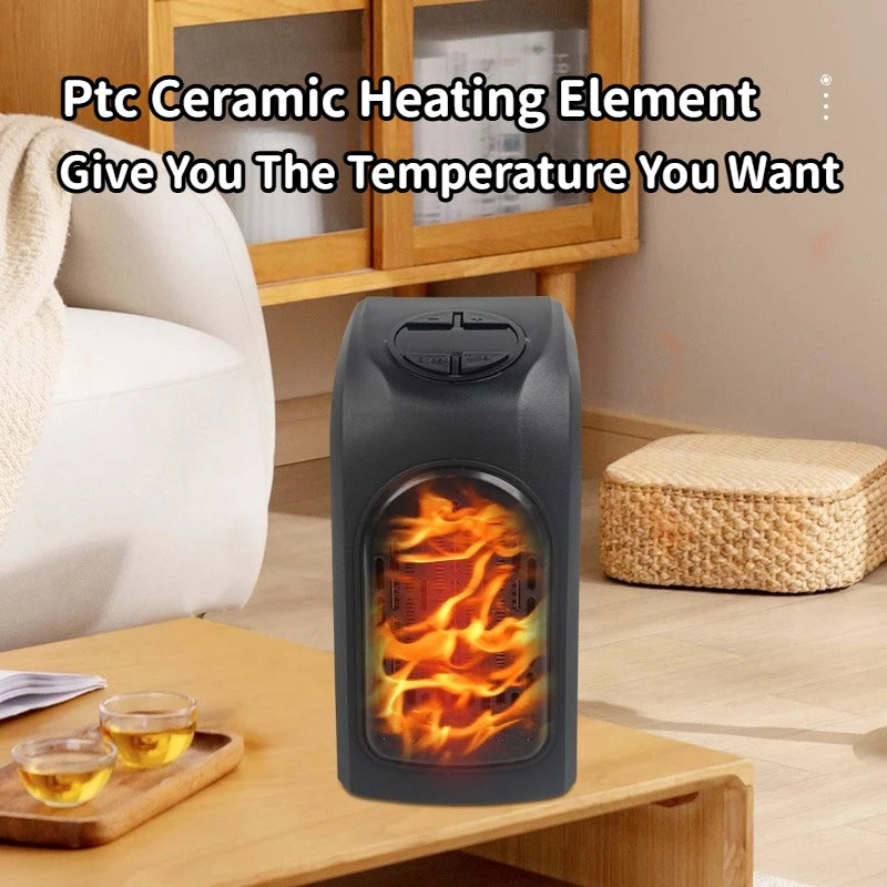 Portable Electric Heater, Plug-In Wall Heater for Rooms, Mini Radiator Fan Warmer, Compact Home Heating Appliance