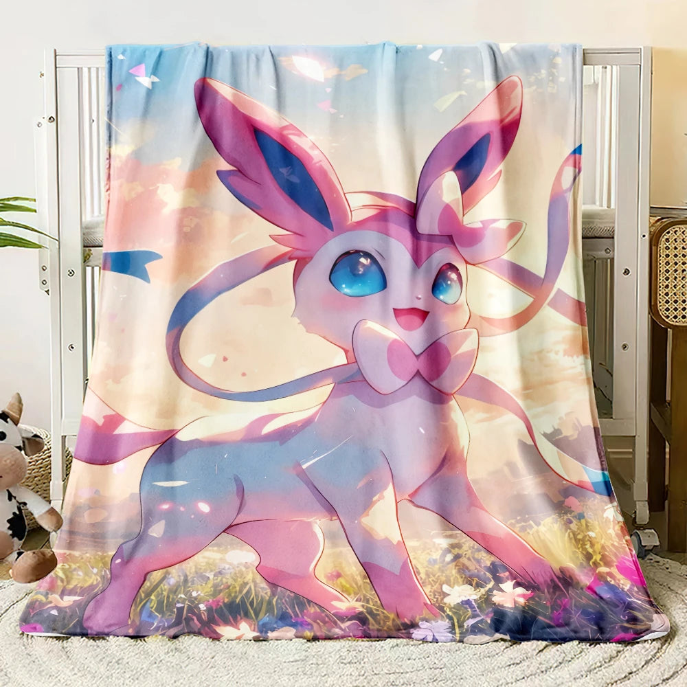 Pok É Mon Themed Printed Flannel Blanket for Bedrooms, Living Rooms, Sofas Blankets, Offices, Lunch Breaks, Picnics, Etc