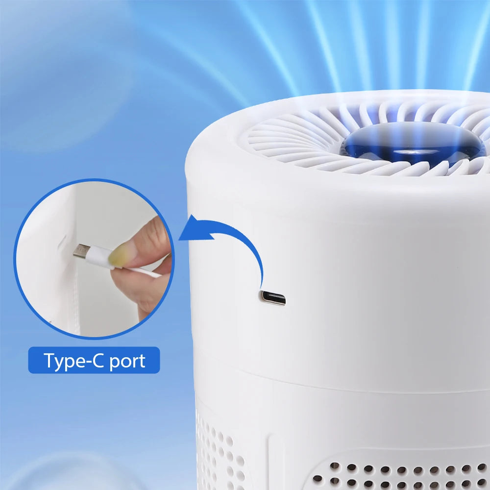 Mini Desktop Air Purifier HEPA Filter With Negative Ion Technology Eliminates Formaldehyde Odors Smoke And Dust Particles