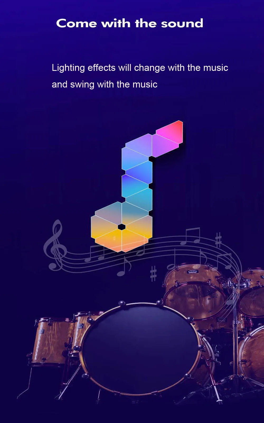 WIFI Bluetooth 5V USB Triangle Lamps Quantum Atmosphere LED Night Light For Game Bedroom Decoration Creative Decorat Wall Lamps