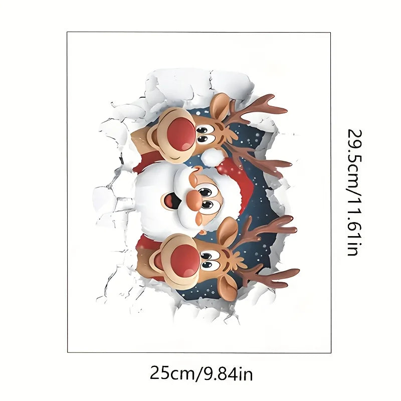 1PC Santa Claus Christmas Design Toilet Stickers Waterproof for Toilets and Bathrooms DIY Glass Window Universal Vinyl Decals