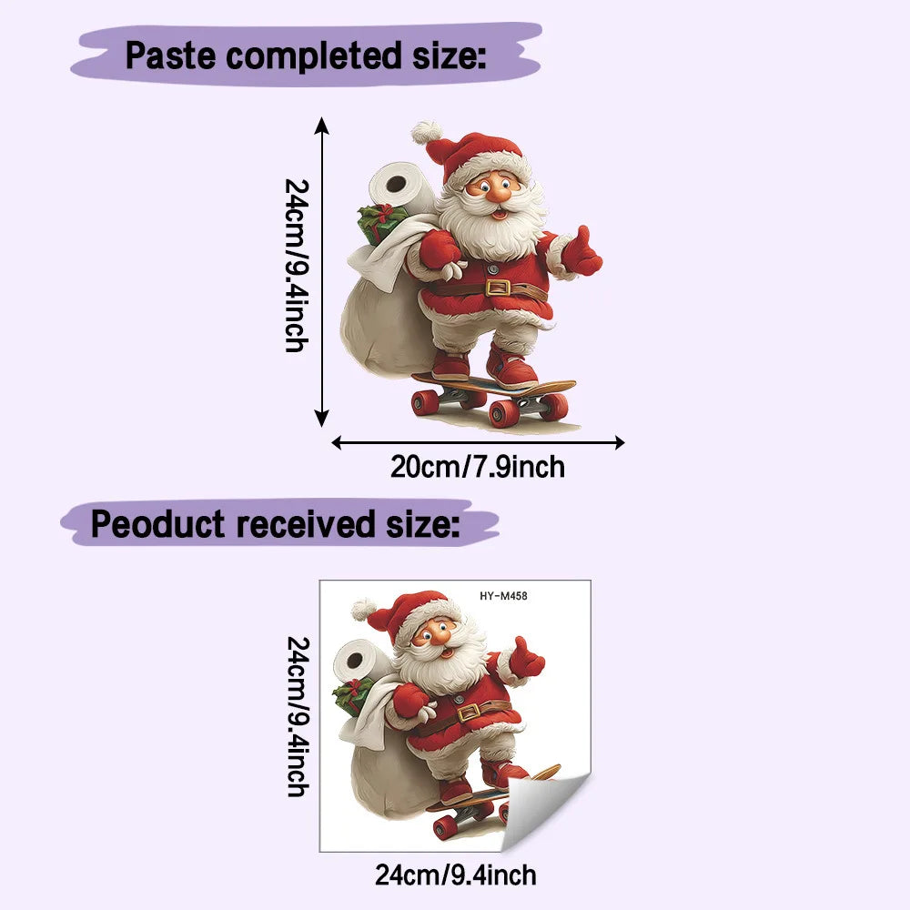 Merry Christmas Santa Toilet Stickers - Removable PVC For Bedroom Living Room Bathroom Decoration Toilet Decal