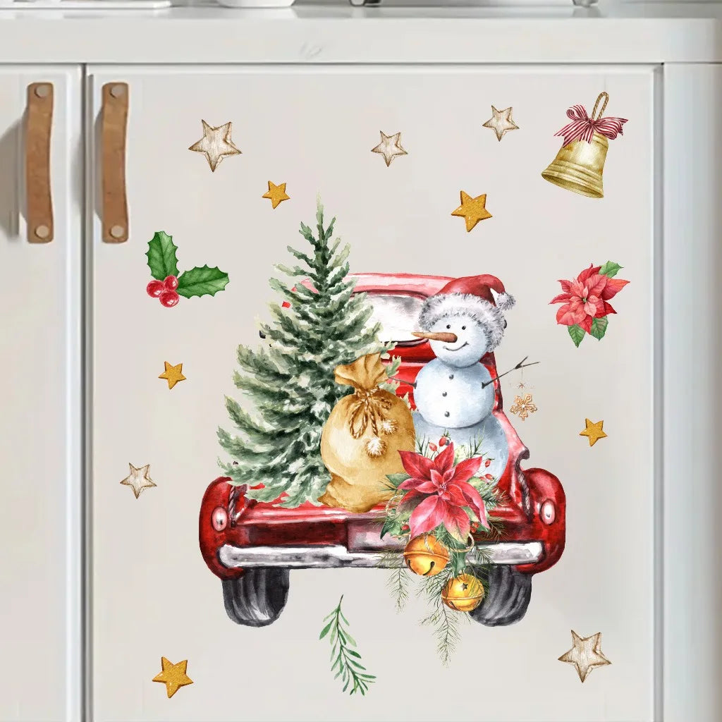 Cartoon Christmas Toilet Stickers Xmas Tree Snowman Santa Claus Stickers Merry Christmas Decor Noel Happy New Year 2026
