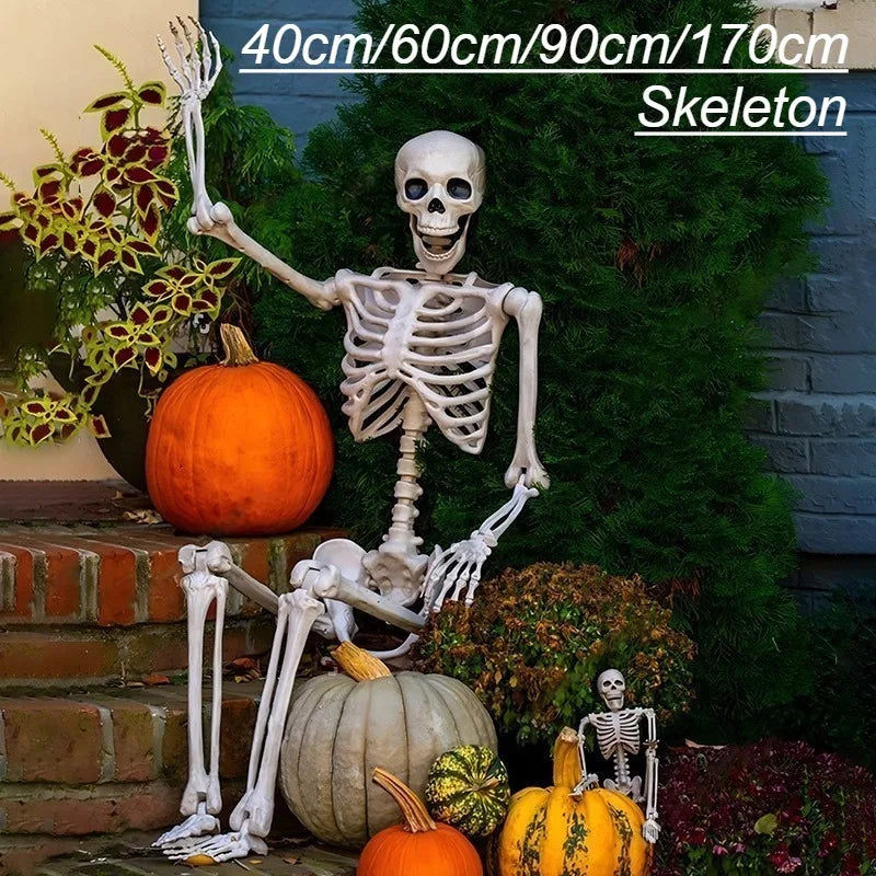 Simulation Skeleton Halloween Decoration 40/60/90/170cm Giant Skeleton Horror Decoration Home Halloween Party Skeleton Ornaments