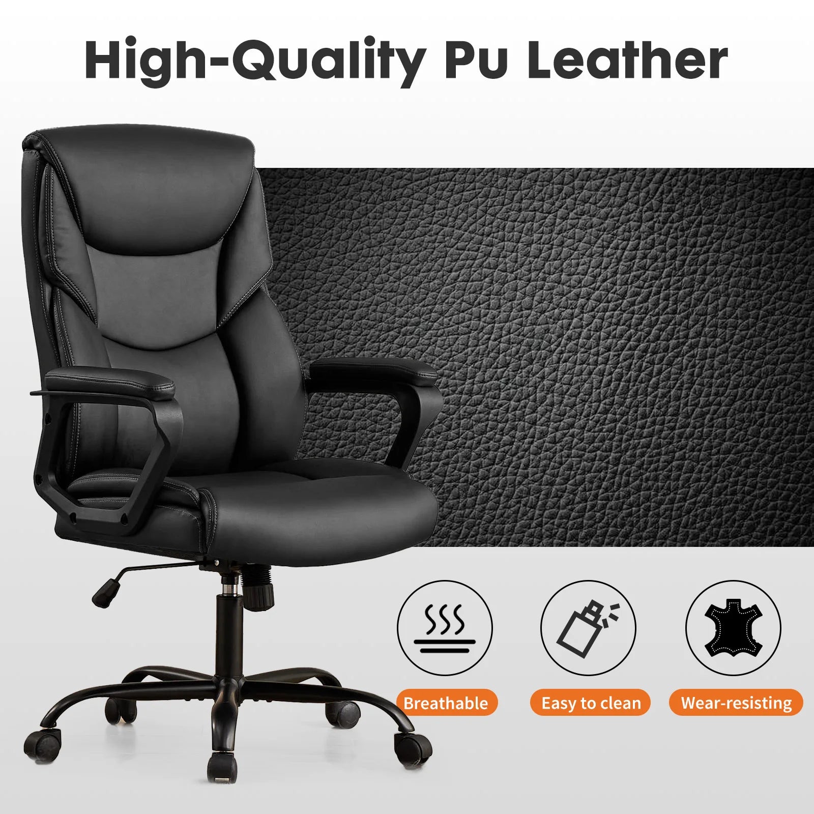 JHK Ergonomic PU Leather Padded Armrest Living Room Rocking Gaming Chair Swivel Wheel With Lumbar Support Gaming Chairs
