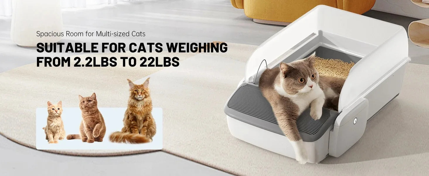 Automatic Smart Cat Litter Box Scooping Open Semi-enclosed Litter Tray Self-cleaning Cat Sandbox Cats Toilet Large Pet Supplies