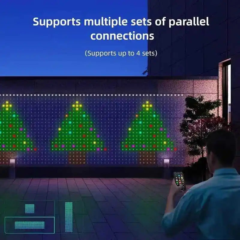 USB DC5V WS2812B Smart Led String Christmas Lights Bluetooth Music App Control RGBIC Curtain LED Addressable Party Decoration