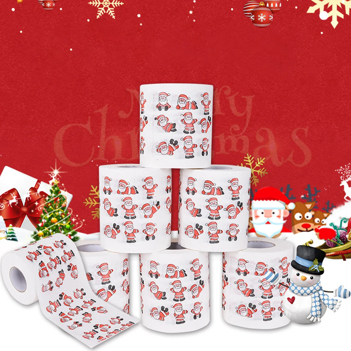 Christmas Santa Claus Bath Toilet Roll Paper Merry Christmas Decoration for Home 2025 Xmas Ornaments Navidad Natal New Year 2026