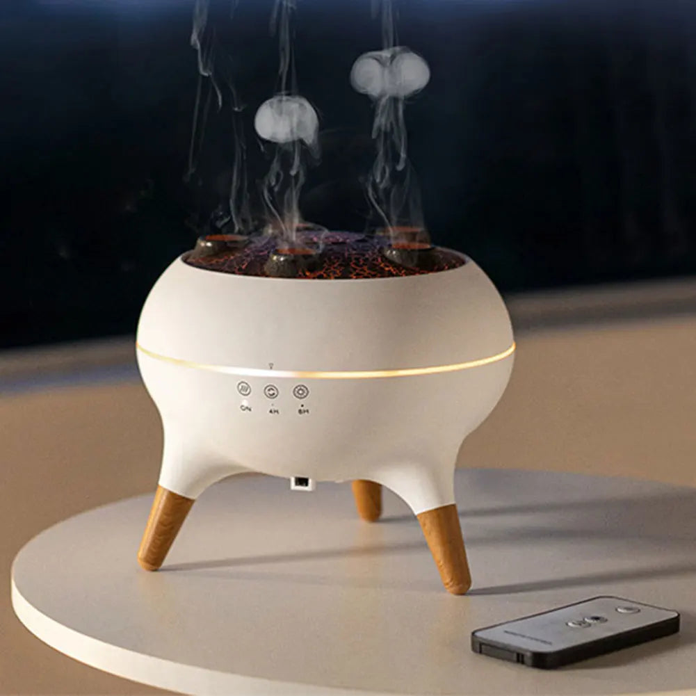 New Dynamic Jellyfish Air Humidifier 250ml Essential Oil Diffuser Remote Control Bedroom Humidifier With 7 Colorful Night Lights