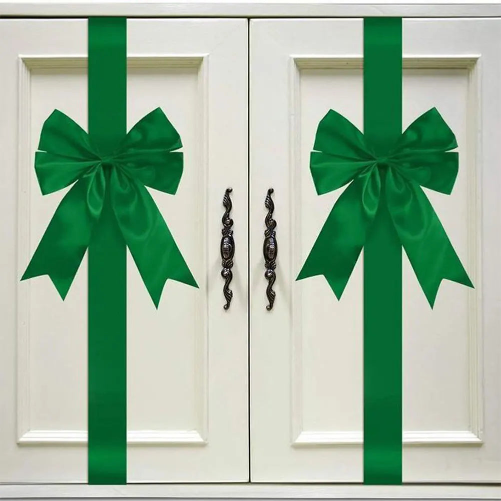 Christmas Cabinet Ribbons Bows Christmas Door Cabinet Bows Cabinet Door Bows Festive Large Xmas Bows for Christmas Party