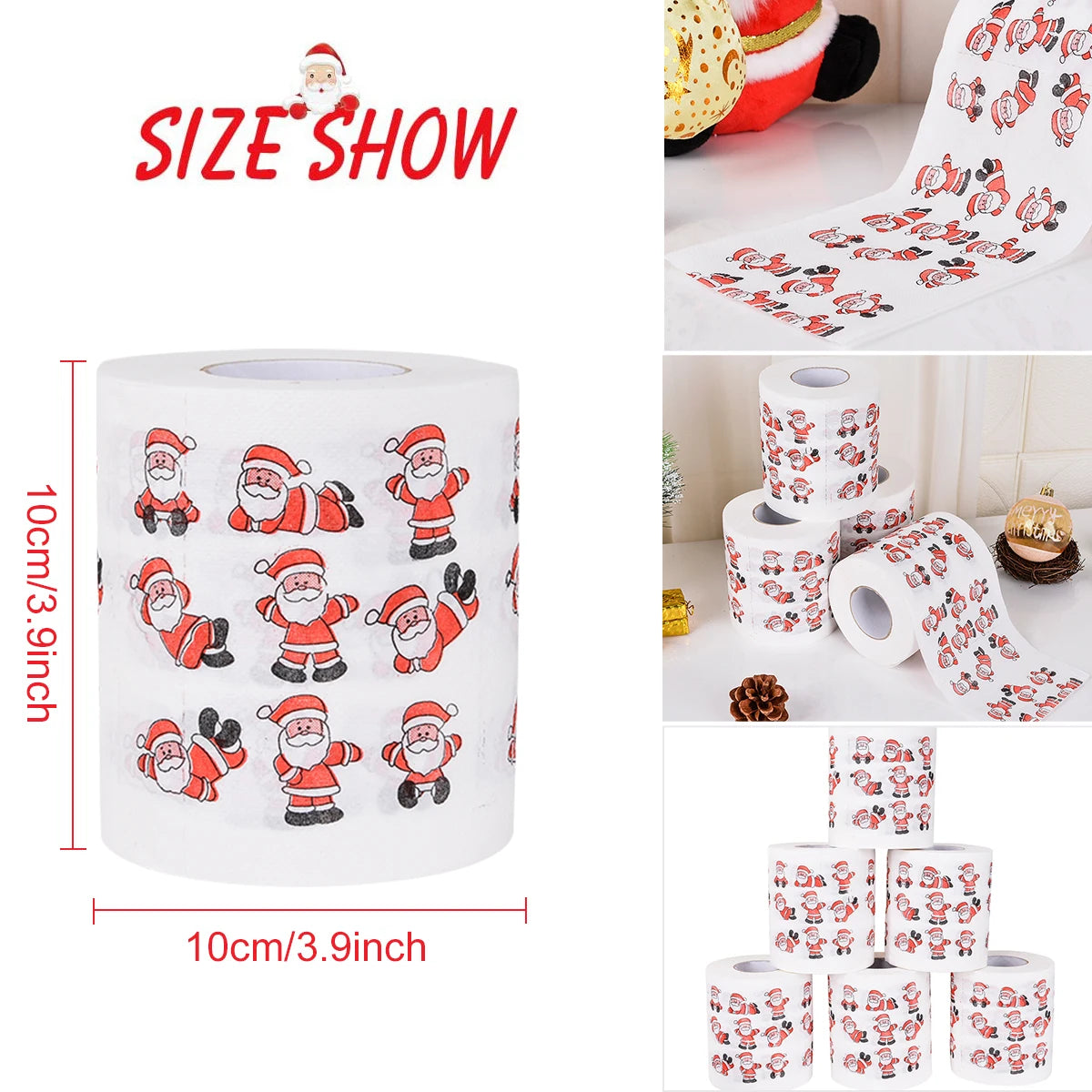 Christmas Santa Claus Bath Toilet Roll Paper Merry Christmas Decoration for Home 2025 Xmas Ornaments Navidad Natal New Year 2026
