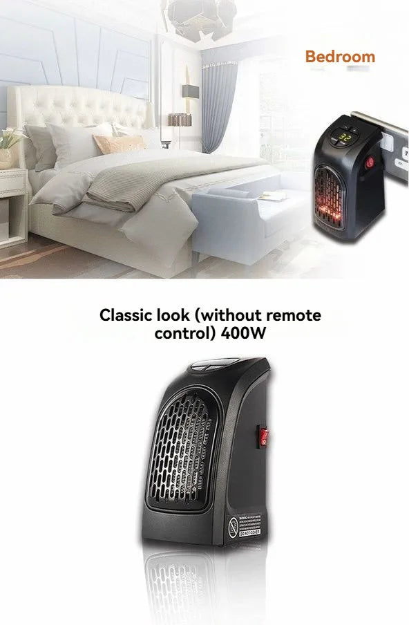 Portable Electric Heater, Plug-In Wall Heater for Rooms, Mini Radiator Fan Warmer, Compact Home Heating Appliance