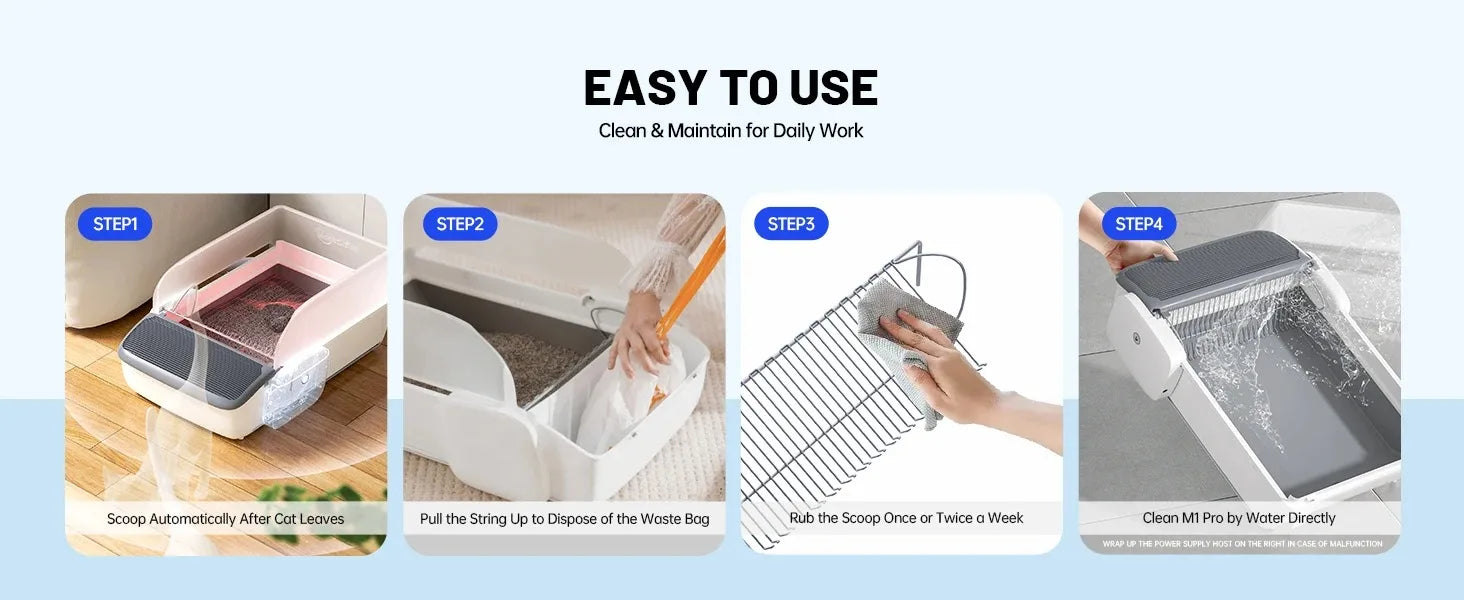 Automatic Smart Cat Litter Box Scooping Open Semi-enclosed Litter Tray Self-cleaning Cat Sandbox Cats Toilet Large Pet Supplies