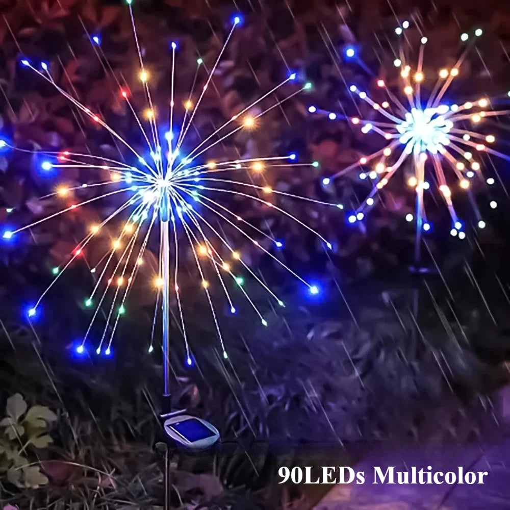 Solar Fireworks Light 90/150 LED Waterproof Garden 8 Modes Fairy String Lamp Christmas Solar Light For Outdoor Holiday Decor