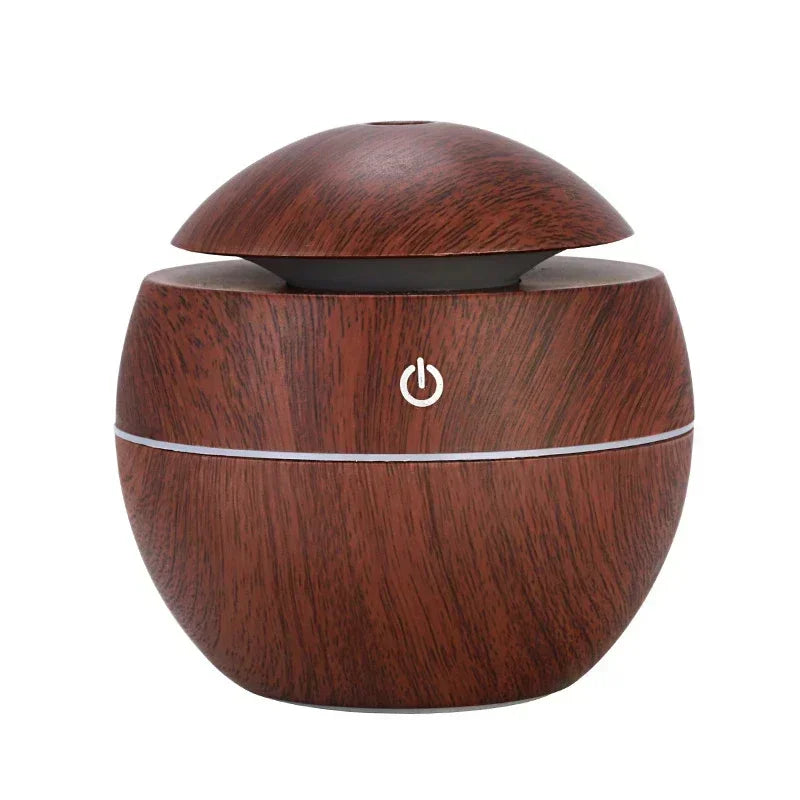 Mini Woodgrain Ultrasonic Humidifier USB Essential Oil Diffuser Portable Desktop Aromatherapy Air Humidifier for Home Office Use
