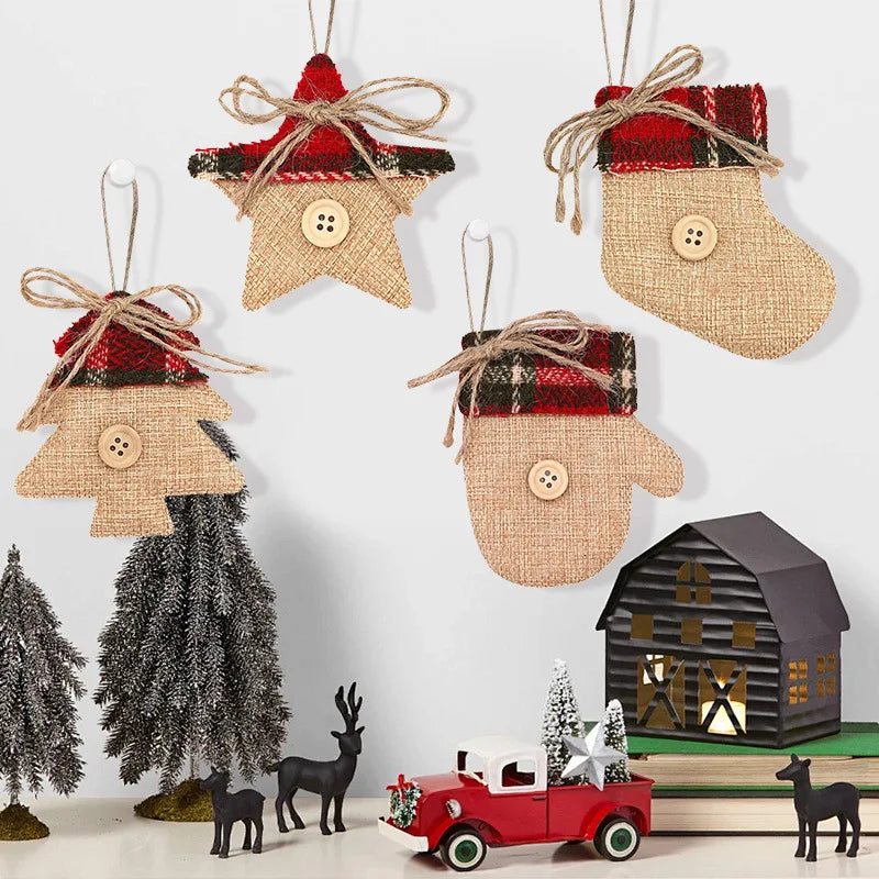 Christmas Decorations Christmas Tree Accessories New Year Kawaii Hanging Pendants Gift Sock Pendant for Navidad Decor