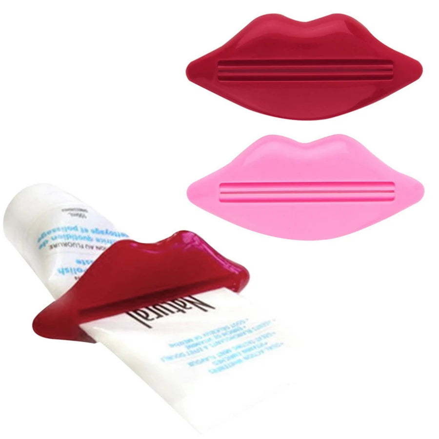 2Pcs Sexy Hot Lip Kiss Bathroom Tube Dispenser Toothpaste Cream Squeezer Home Tube Rolling Holder Squeezer Bath Sets