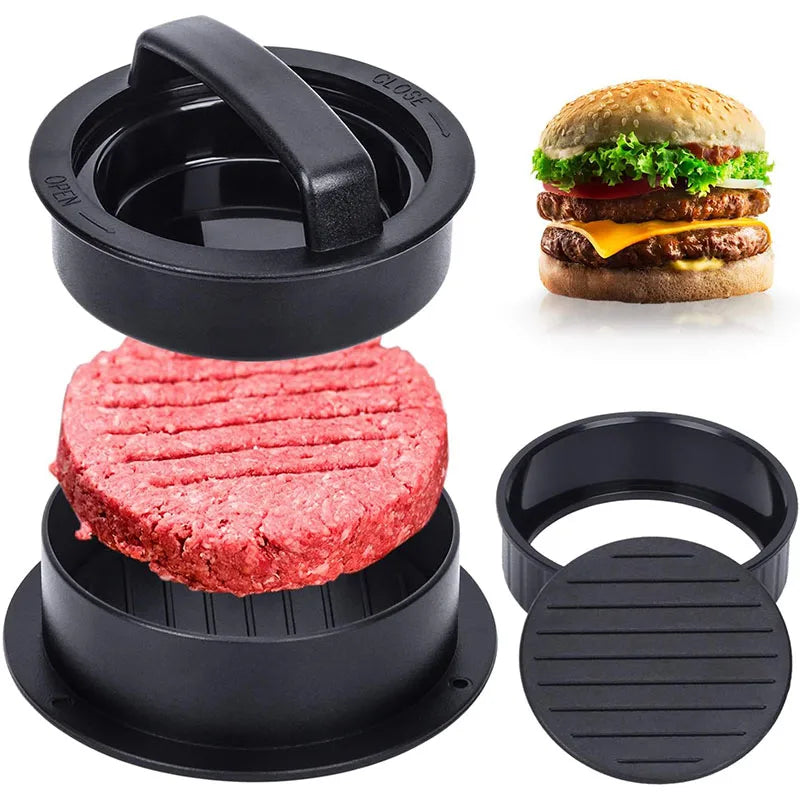Burger Press,  3 in 1 Non Stick Patty Mold for Stuffed Burgers, Sliders, Veggie Beef Burger, Kitchen Barbecue Tool Grilling Acce