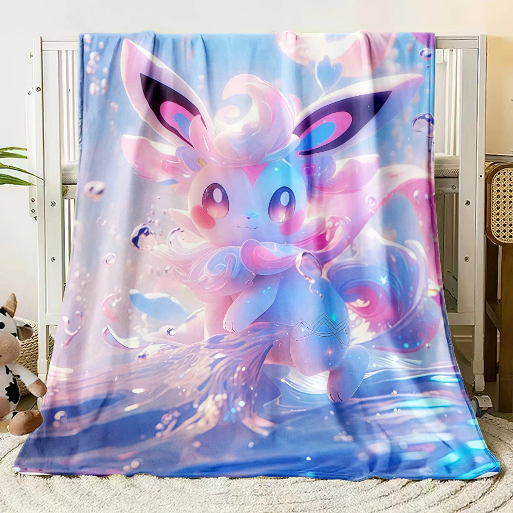 Pok É Mon Themed Printed Flannel Blanket for Bedrooms, Living Rooms, Sofas Blankets, Offices, Lunch Breaks, Picnics, Etc